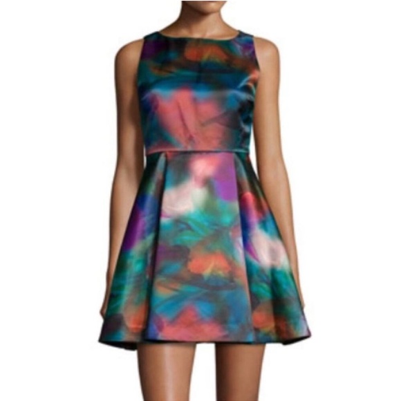 NWT Alice + Olivia Bella Watercolor A-Line Dress - Picture 1 of 7